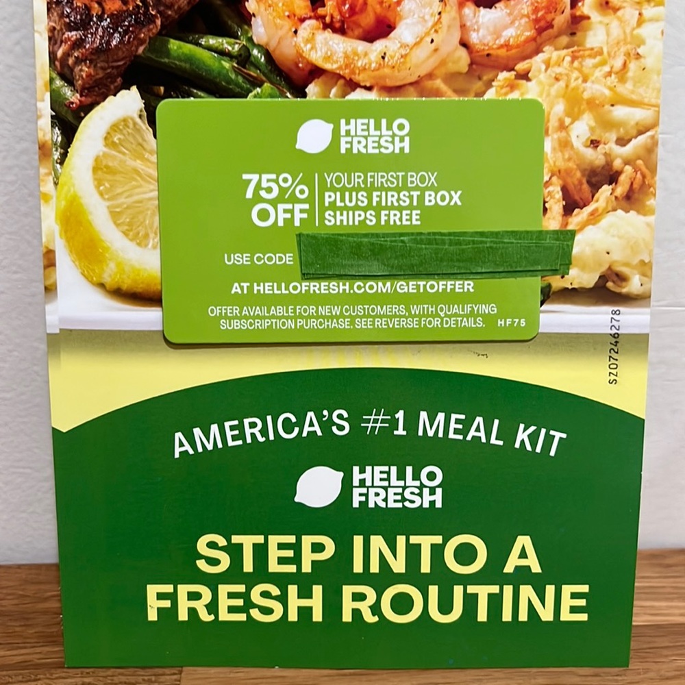 Hello Fresh Discount 75% Off Code Food Meal Kit